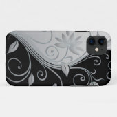 Elegant Black & White Swirl iPhone Case (Achterkant (horizontaal))