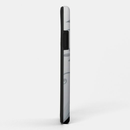 Elegant Black & White Swirl iPhone Case (Achterkant/rechts)