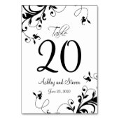 Elegant Black White Swirls Wedding Kaart (Achterkant)