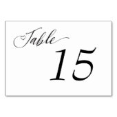 Elegant Black White Table number Kaart (Achterkant)
