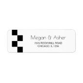 Elegant Black White Tegels Etiket (Voorkant)