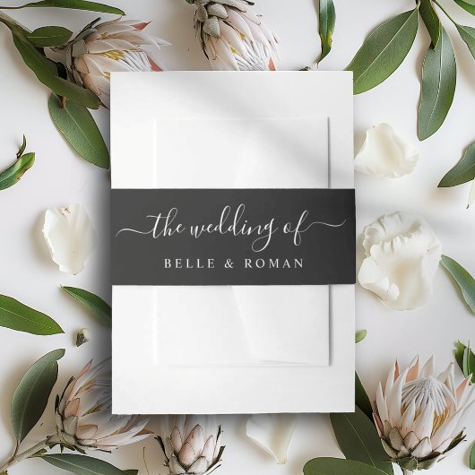 Elegant Black & White The Wedding Of Uitnodigingen Wikkel