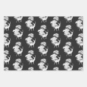 Elegant  Black White Toile Deer in Woodland Inpakpapier Vel (Voorkant 2)