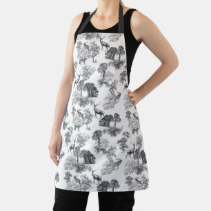 Elegant Black White Toile Deer in Woodland Schort