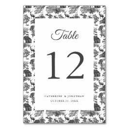 Elegant Black White Toile Deer Kaart