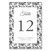 Elegant  Black White Toile Deer Kaart (Achterkant)