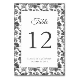 Elegant Black White Toile Deer Kaart