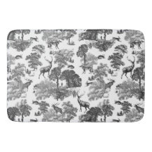 Elegant Black White Toile Deer Pattern