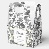 Elegant  Black White Toile Deer Pattern Bedankdoosjes (Geopend)