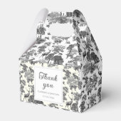 Elegant  Black White Toile Deer Pattern Bedankdoosjes (Voorkant Zijde)