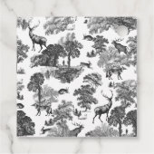 Elegant Black White Toile Deer Pattern Bedankjes Labels (Achterkant)