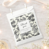 Elegant  Black White Toile Deer Pattern Bedankzakje (Geknipt)