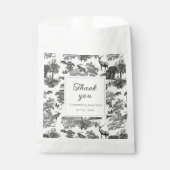 Elegant  Black White Toile Deer Pattern Bedankzakje (Voorkant)