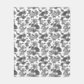 Elegant  Black White Toile Deer Pattern Fleece Deken (Voorkant)