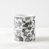 Elegant  Black White Toile Deer Pattern Koffiemok (Center)