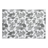 Elegant Black White Toile Deer Pattern Kussensloop (Achterkant)