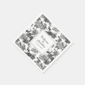 Elegant  Black White Toile Deer Pattern Servet (Hoek)