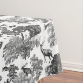 Elegant Black White Toile Deer Pattern Tafelkleed (Voorbeeld)