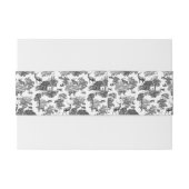 Elegant  Black White Toile Deer Pattern Uitnodigingen Wikkel (Achterkant Voorbeeld)