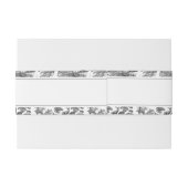 Elegant  Black White Toile Deer Pattern Uitnodigingen Wikkel (Achterkant Voorbeeld)