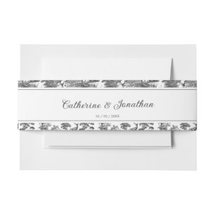 Elegant  Black White Toile Deer Pattern Uitnodigingen Wikkel