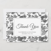 Elegant  Black White Toile Deer Save The Date (Voorkant)