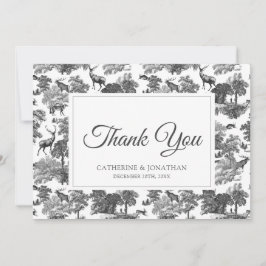 Elegant Black White Toile Deer Save The Date