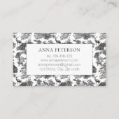 Elegant  Black White Toile Deer Visitekaartje (Achterkant)