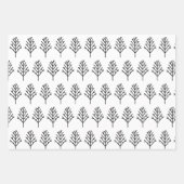 Elegant Black & White Trendy Kerstpatroon Inpakpapier Vel (Voorkant 2)