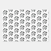 Elegant Black & White Trendy Kerstpatroon Inpakpapier Vel (Voorkant)