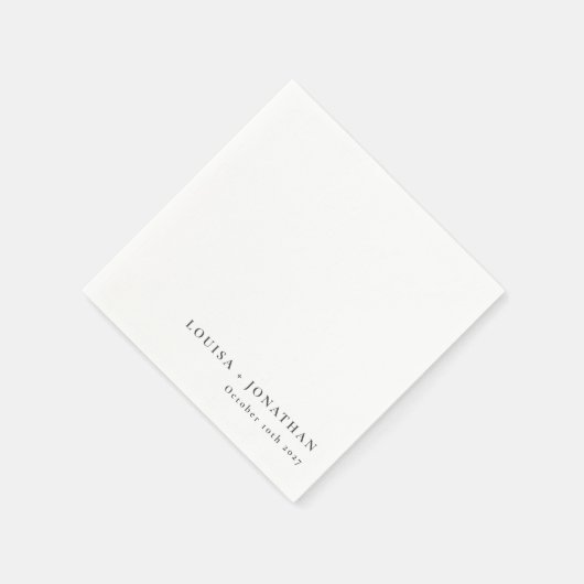 Elegant Black White Trendy Minimal Custom Servet (Hoek)