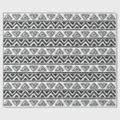 Elegant Black & White Tribal Patroon Cadeaupapier (Vlak)