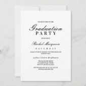 Elegant Black White Typografie Class of Afstuderen Kaart (Achterkant)