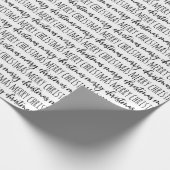 Elegant Black White Typography Merry Kerstry Cadeaupapier (Hoek)