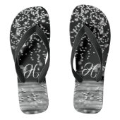 Elegant Black White Water Bubbles Teenslippers (Voetbed)