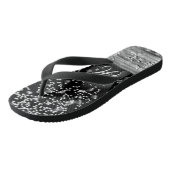 Elegant Black White Water Bubbles Teenslippers (Schuin)