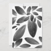 Elegant Black White Waterverf Foliage Weddenschap Kaart (Achterkant)