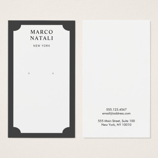 Elegant Black White Wearing Display Card Visitekaartje (Voorkant /achterkant)