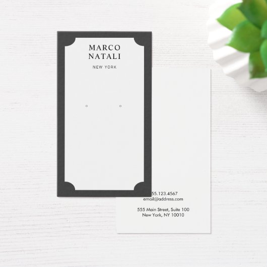 Elegant Black White Wearing Display Card Visitekaartje (Bureau)