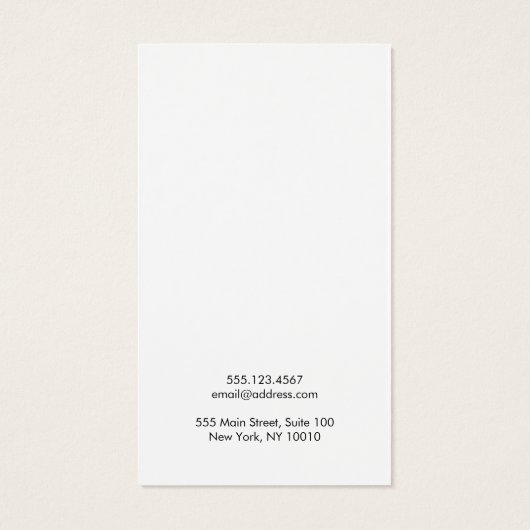 Elegant Black White Wearing Display Card Visitekaartje (Achterkant)