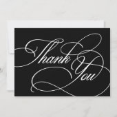 Elegant Black & White Weddenschap Hartelijk dank Bedankkaart (Voorkant)