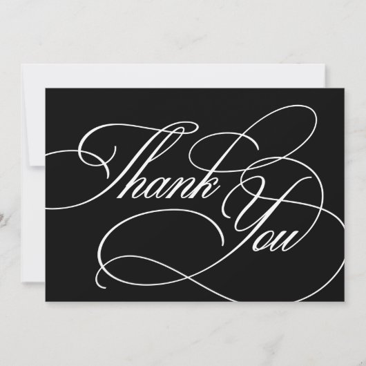 Elegant Black & White Weddenschap Hartelijk dank Bedankkaart (Voorkant)