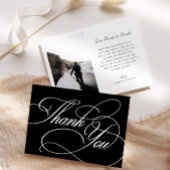 Elegant Black & White Weddenschap Hartelijk dank Bedankkaart