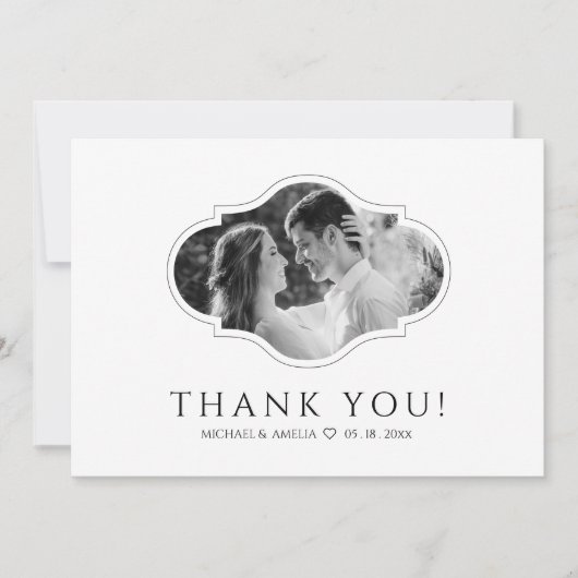 Elegant Black & White Weddenschap Hartelijk dank Bedankkaart (Voorkant)