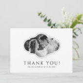 Elegant Black & White Weddenschap Hartelijk dank Bedankkaart (Staand voorkant)