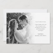 Elegant Black & White Weddenschap Hartelijk dank Bedankkaart (Achterkant)