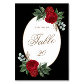 Elegant Black & White Weddentable Number Kaart (Voorkant)