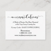 Elegant Black & White Wedding Accommodations Informatiekaartje (Voorkant)