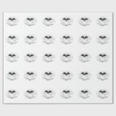 Elegant Black/White Wedding Book/Books Heart Love Cadeaupapier (Vlak)