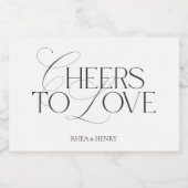 Elegant Black & White Wedding Bottle Sparkling Wijnetiket (Enkel label)